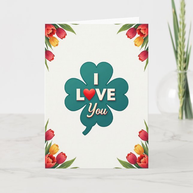 Heartfelt Clover Love Card (Front)