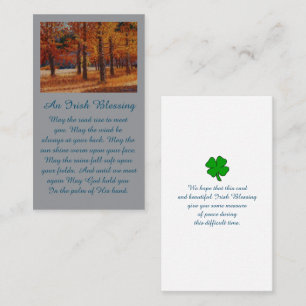 Heartfelt Condolences Memorial Blessing Card