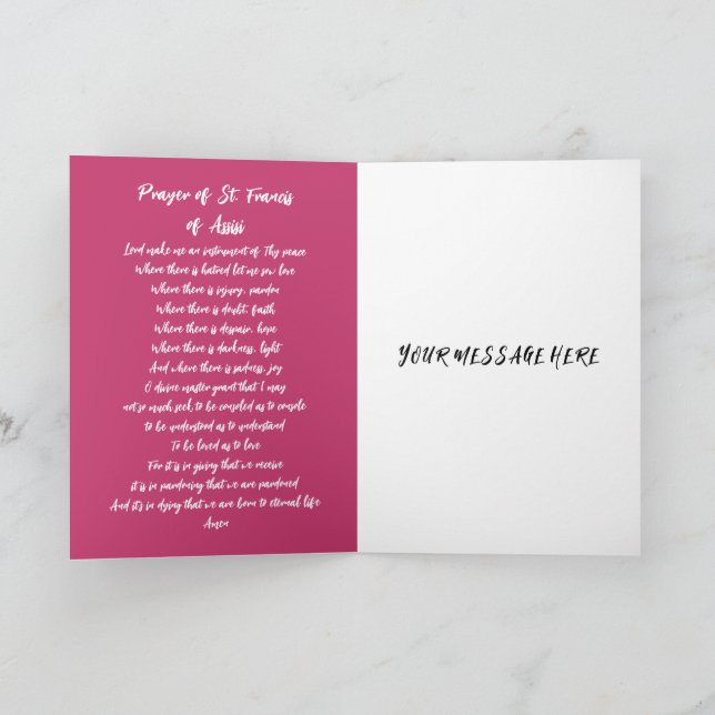 Heartfelt Condolences Prayer Card (Inside)