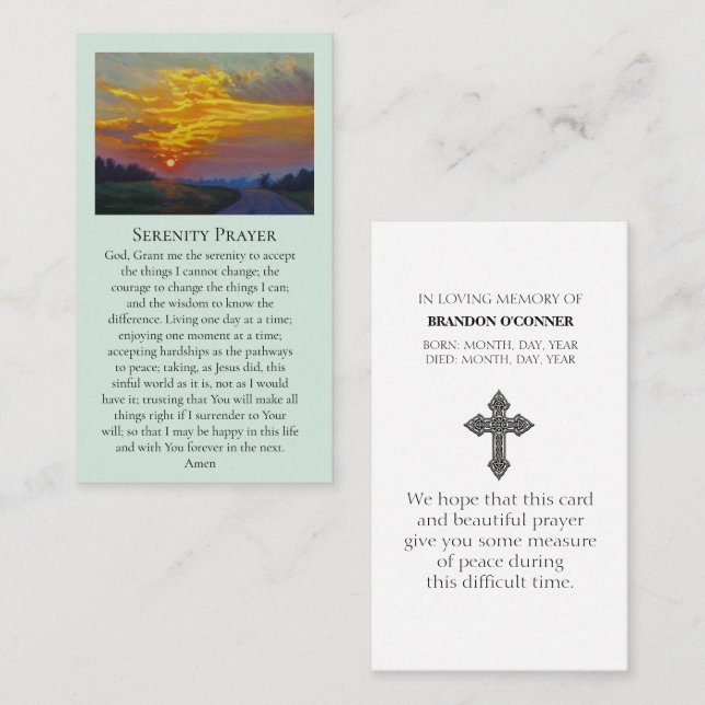 Heartfelt Condolences St Louis Sunrise Purple Business Card (Front/Back)