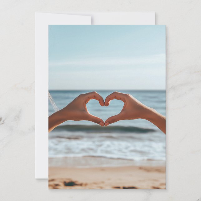 Heartfelt Connection by the Beach Invitation (Front)