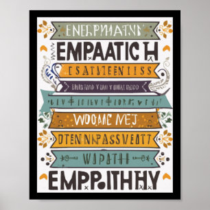 Heartfelt Connections Inspirational Empathy Quotes Poster
