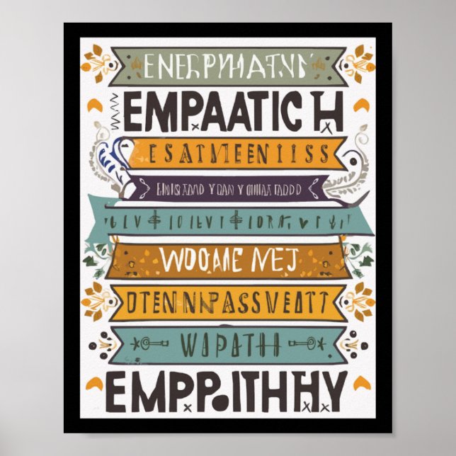Heartfelt Connections Inspirational Empathy Quotes Poster (Front)
