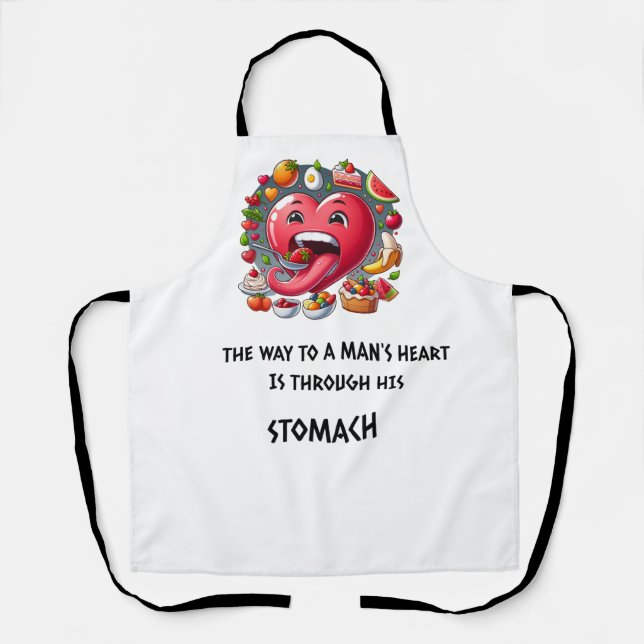 "Heartfelt Cooking: The Way to a Man's Heart Apron (Front)