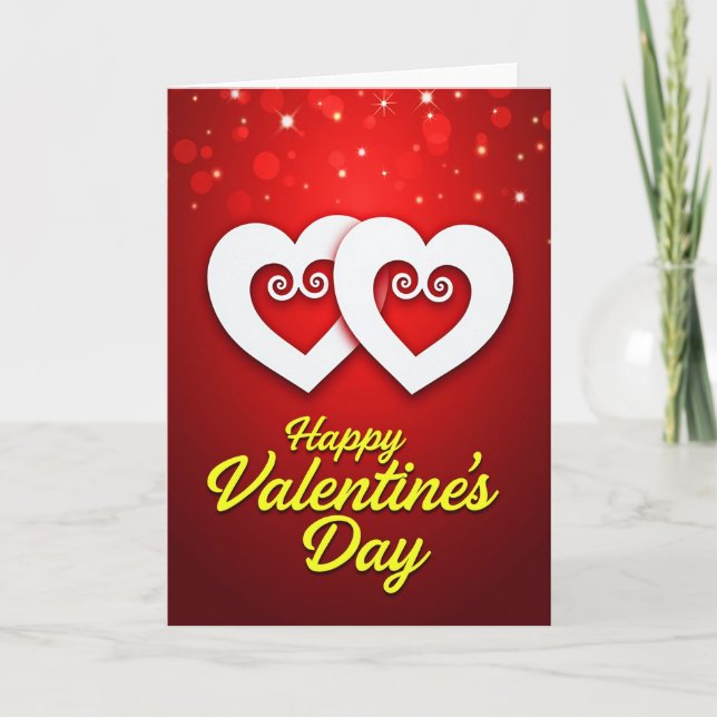 Heartfelt Crimson Hearts Card (Front)