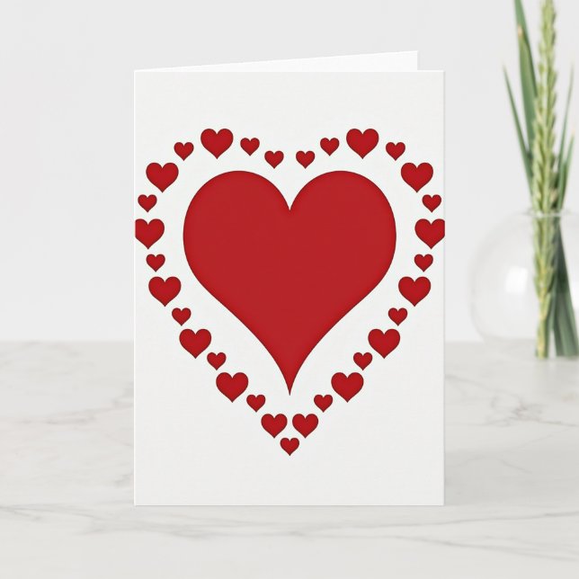 Heartfelt Crimson Love Card (Front)