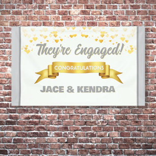 Heartfelt Custom Engagement Party Banner