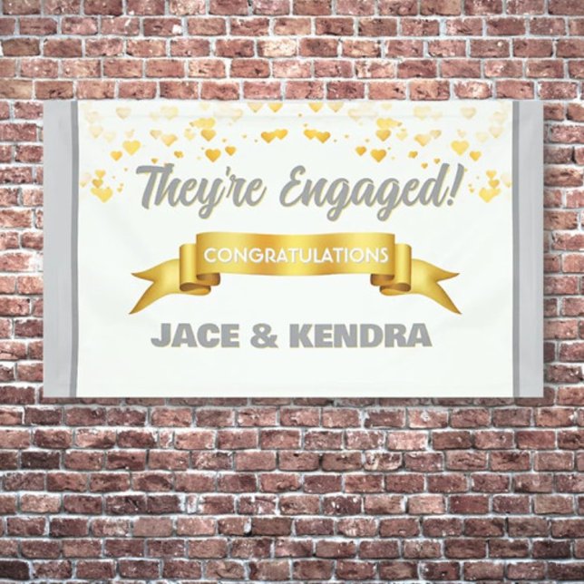 Heartfelt Custom Engagement Party Banner (Creator Uploaded)