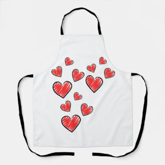 Heartfelt Doodles: Charming Heart Icons for Every  Apron