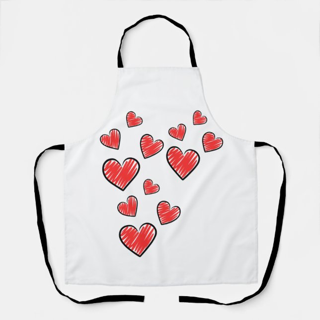 Heartfelt Doodles: Charming Heart Icons for Every  Apron (Front)