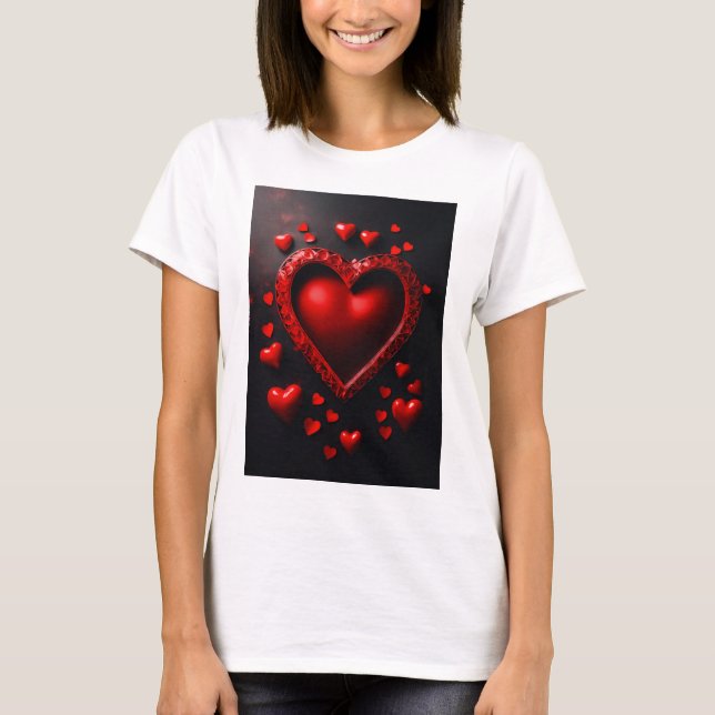 Heartfelt Elegance: Women's T-Shirt Collection" (Front)