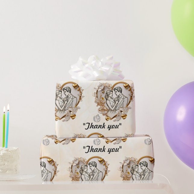 "Heartfelt Embrace" Wrapping Paper (Party Gifts)