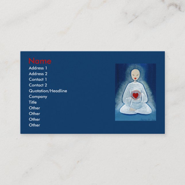 "Heartfelt Enlightenment" Business Card (Front)