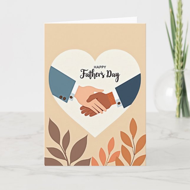 Heartfelt Fathers Day Handshake Card (Front)