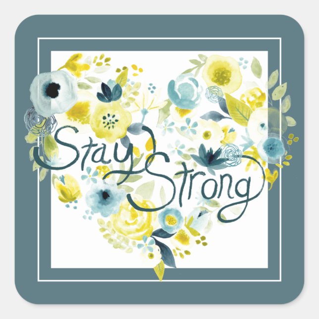 Heartfelt Floral I Square Sticker (Front)