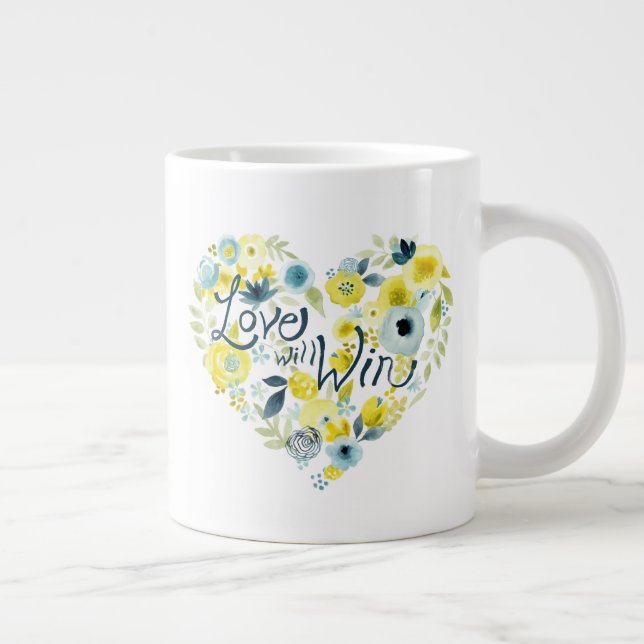 Heartfelt Floral II Large Coffee Mug (Right)