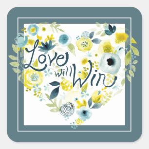 Heartfelt Floral II Square Sticker