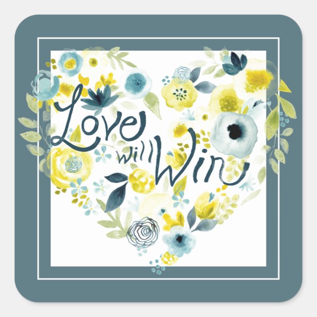Heartfelt Floral II Square Sticker (Front)