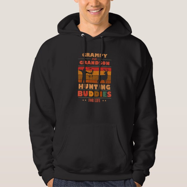 Heartfelt GRAMPY Grandson Buddies For Life Hunting Hoodie (Front)