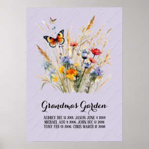 Heartfelt Grandma Garden Grandchildren Poster