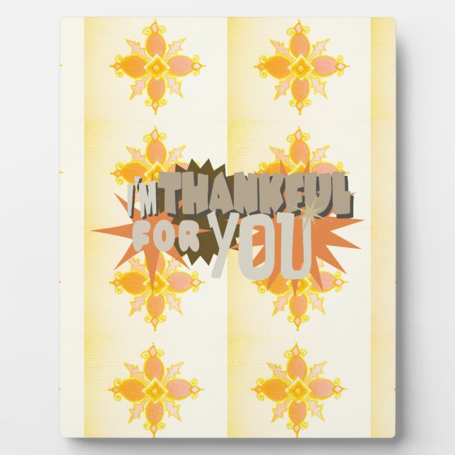 Heartfelt Gratitude: "Thankful For You" with Love, Plaque (Front)