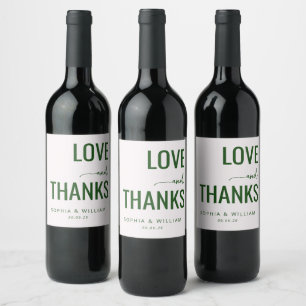 Heartfelt Green Love Thanks Wine Label