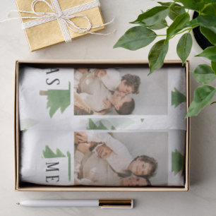 Heartfelt Holiday Christmas Watercolor Trees Photo Tissue Paper