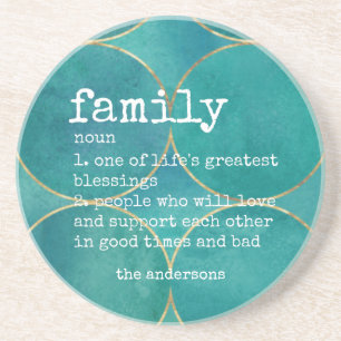 Heartfelt Home Definition of Family Coaster