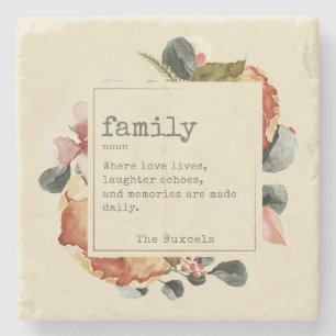 Heartfelt Home Family: Where Love Lives Stone Coaster