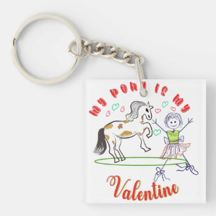Heartfelt Hooves: My Pony is My Valentine Key Ring