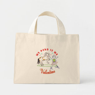 Heartfelt Hooves: My Pony is My Valentine Mini Tote Bag