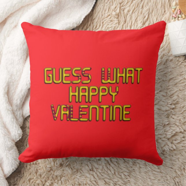 Heartfelt Invitation: Guess What! Valentine's Day  Cushion (Blanket)