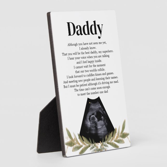 Heartfelt Keepsake for Expectant Dad from Bump Plaque (Side)