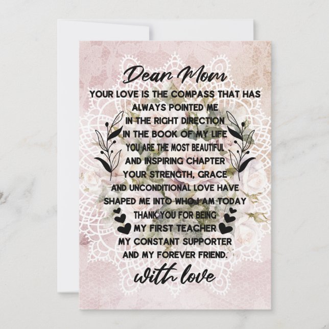 Heartfelt Letter to Mum Holiday Card (Front)