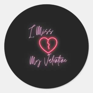 Heartfelt Longing i Miss My Valentine' Valentine's Classic Round Sticker