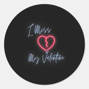 Heartfelt Longing i Miss My Valentine' Valentine's Classic Round Sticker