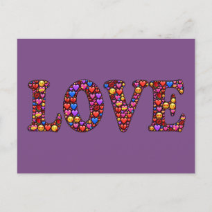 Heartfelt Love Colourful Postcard