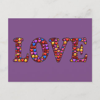Heartfelt Love Colourful Postcard