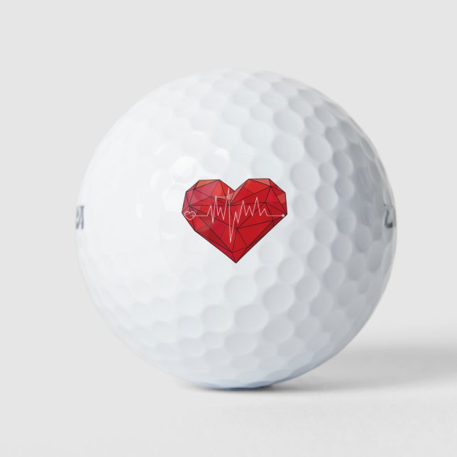 Heartfelt Love Golf Ball: Symbol of Passion on the Balls (Front)