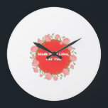 Heartfelt - Made with Love for You” Wall Clock<br><div class="desc">Add charm and warmth to any room with this “Made with Love for You” Wall Clock. A perfect mix of function and sentiment, this timepiece makes a sweet accent for kitchens, living rooms, or bedrooms. Its heartfelt design also makes it a thoughtful gift for loved ones, anniversaries, weddings, or housewarmings....</div>