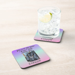 Heartfelt Memorial Fur Baby Purple Green Pink Coaster