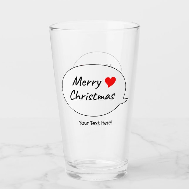 Heartfelt Merry Christmas Glass (Front)