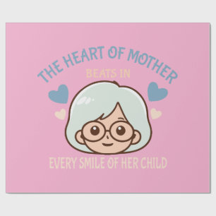heartfelt mother love - mother's day wrapping paper