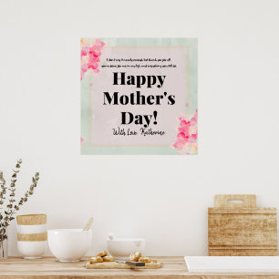 Heartfelt Mother’s Day Poster To Mum From Daughter