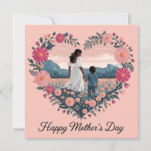 Heartfelt Mother's Day Design: Mom and Child Card
