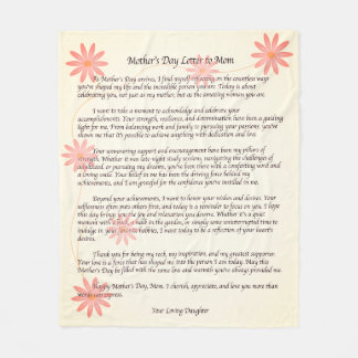 Heartfelt Mother's Day Letter Typographic Fleece Blanket