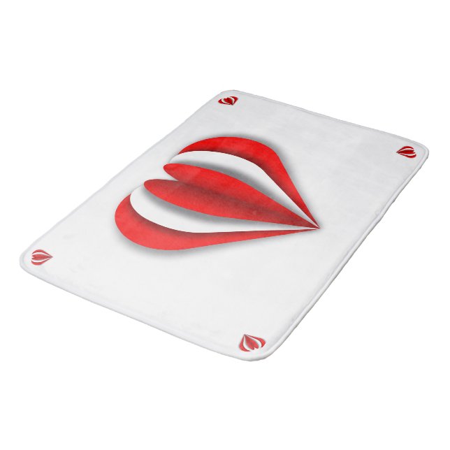 Heartfelt Origami Bath Mat (Angled)