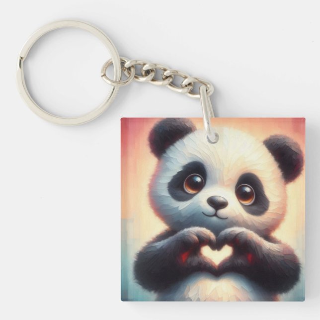 Heartfelt Panda Key Ring (Front)