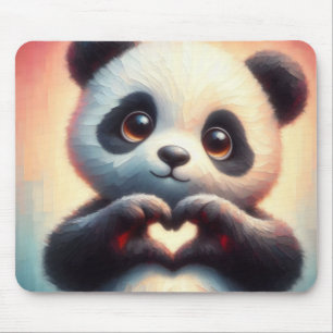 Heartfelt Panda Mouse Mat