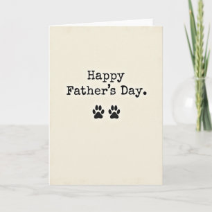 Heartfelt Paw Prints Fathers Day Card